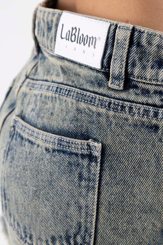 BLACK ACID DENIM SHORT