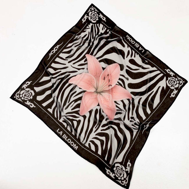 zebra cebra lirio flores scarf bufanda bandana elegante