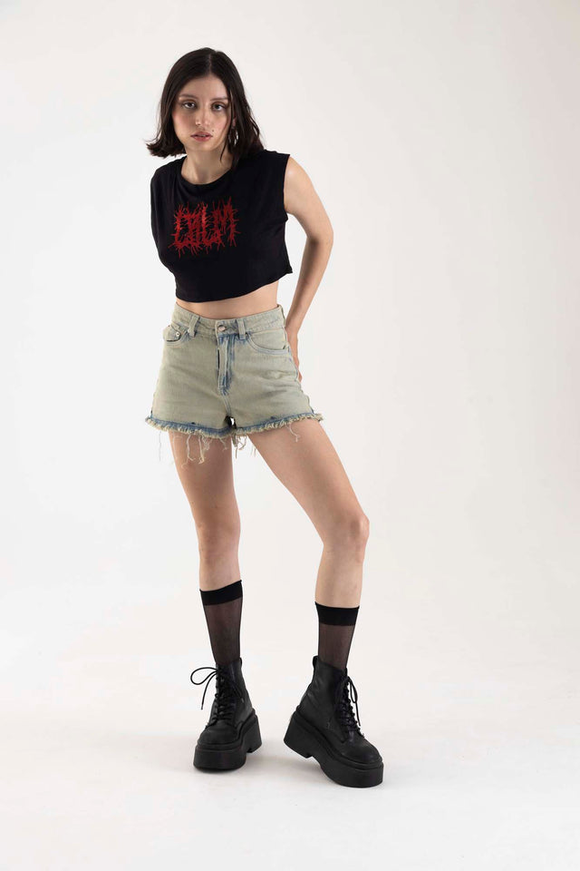 ACID DENIM SHORT