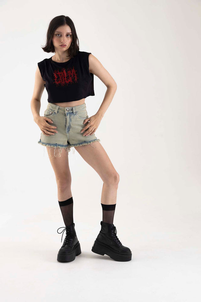 ACID DENIM SHORT