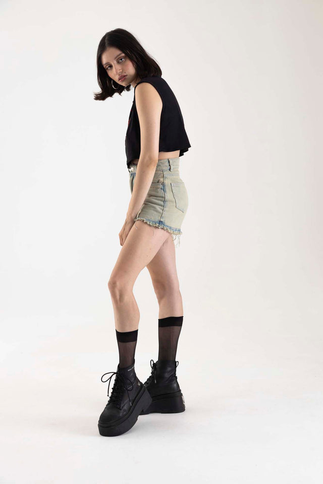 ACID DENIM SHORT