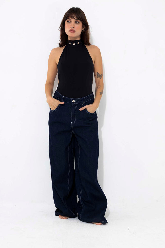 METAL EYELETS BODYSUIT