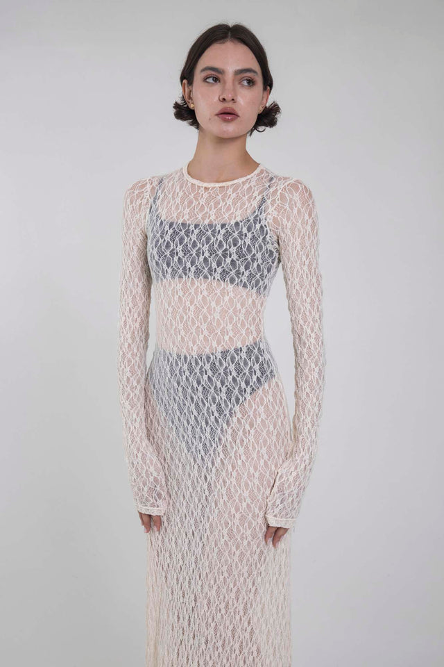 SERENA MARFIL LACE DRESS