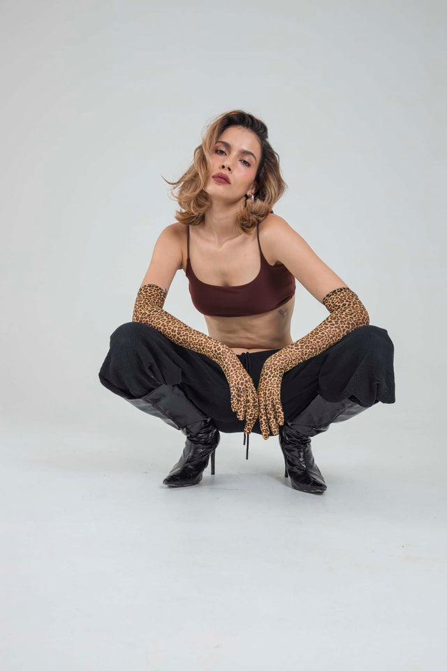 LEOPARD MESH GLOVES