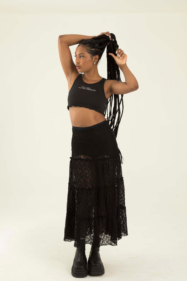 LA BLOOM BLACK TANK TOP