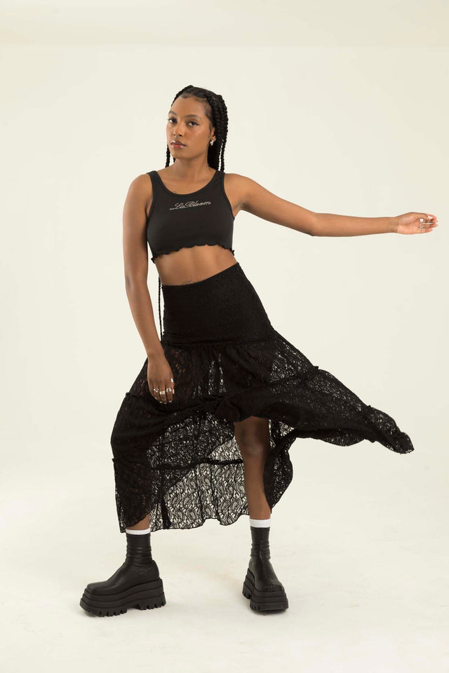 LA BLOOM BLACK TANK TOP