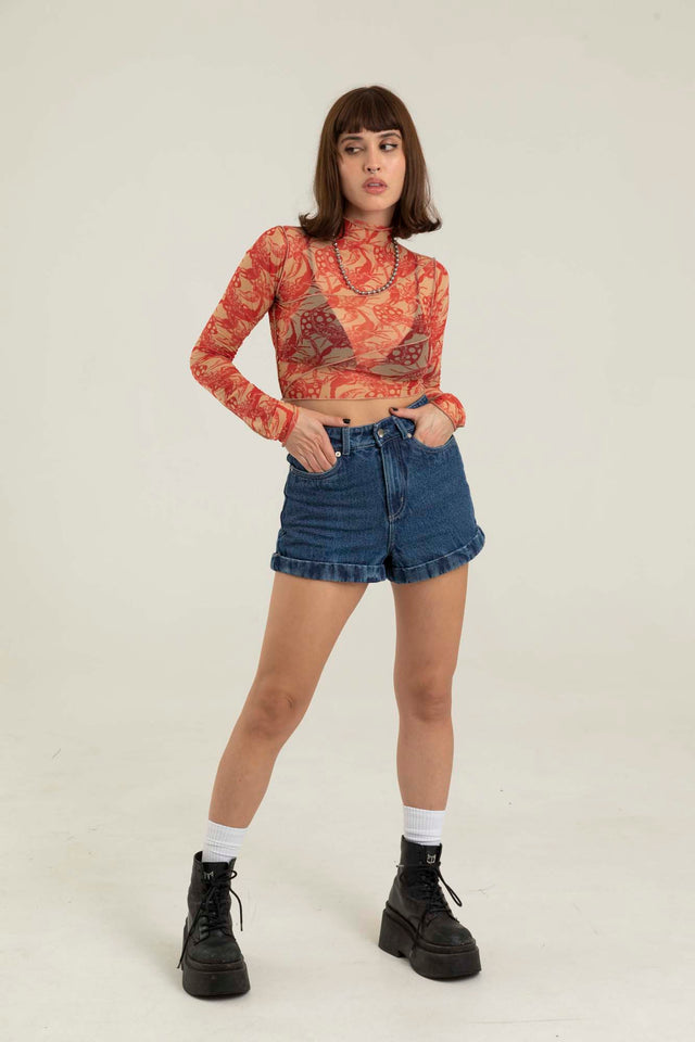 DARK BLUE DENIM SHORT
