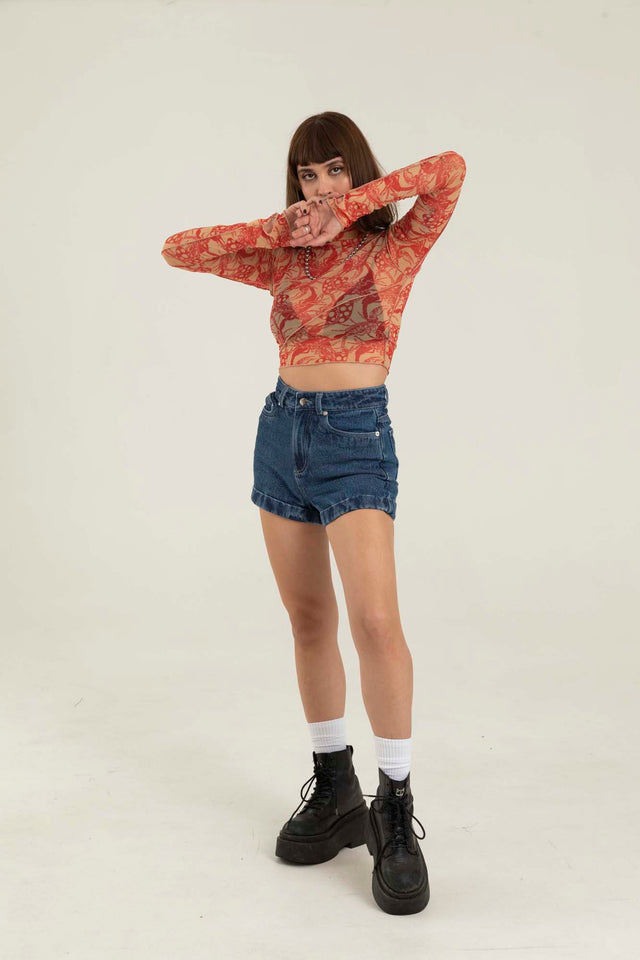 DARK BLUE DENIM SHORT