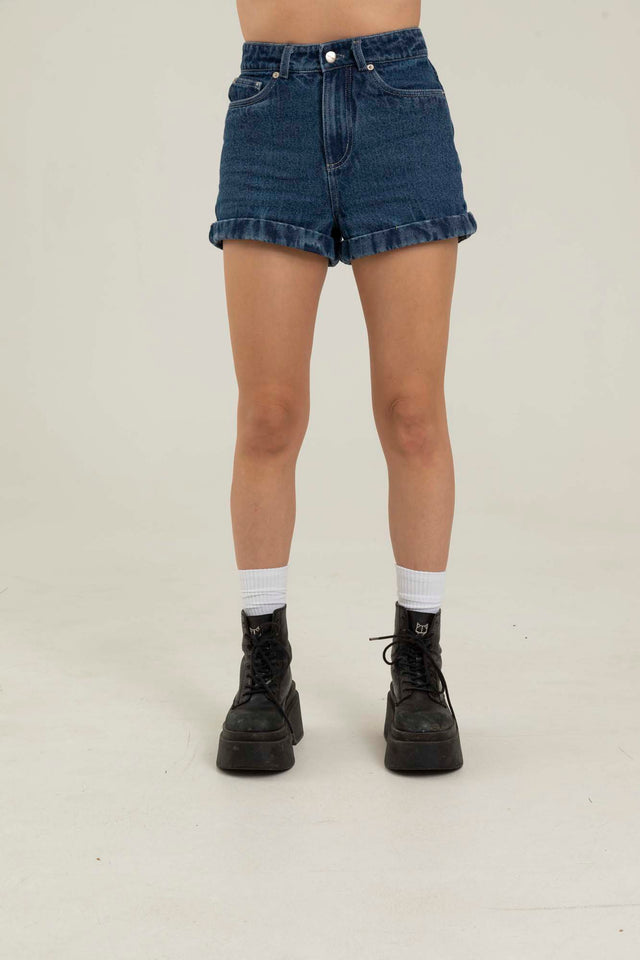 DARK BLUE DENIM SHORT