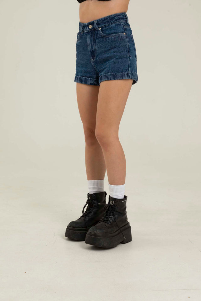 DARK BLUE DENIM SHORT