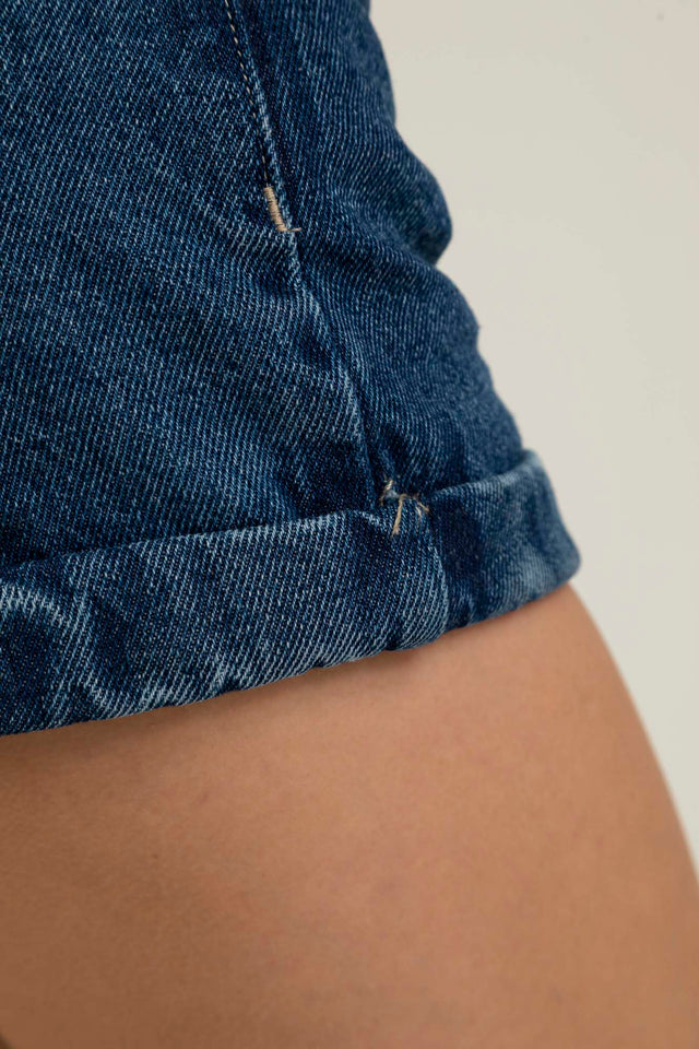 DARK BLUE DENIM SHORT