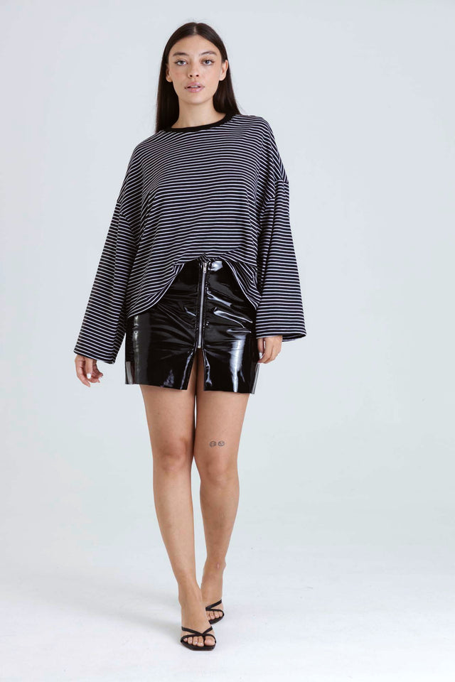 RAW ZIP MINI SKIRT