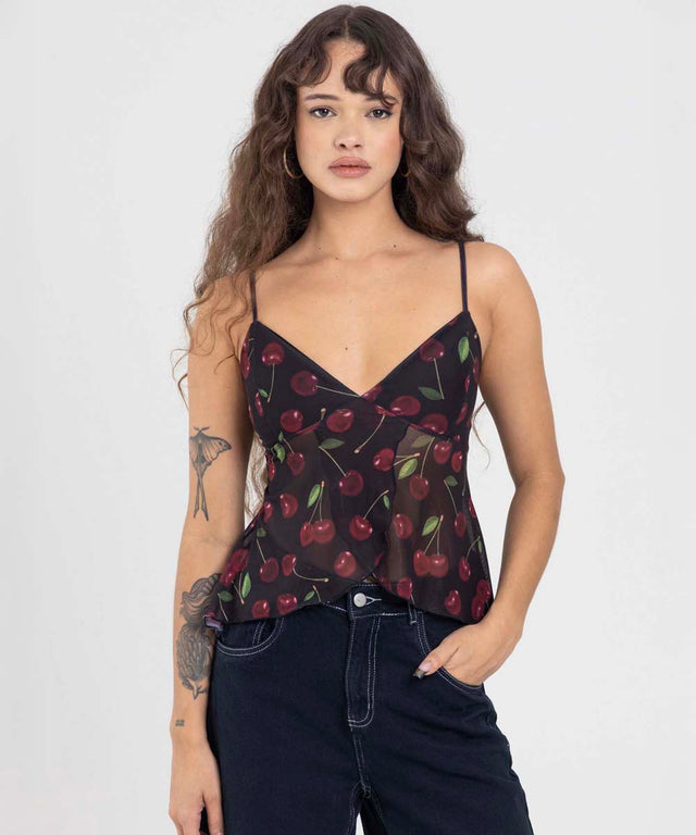 CHERRY MESH TOP