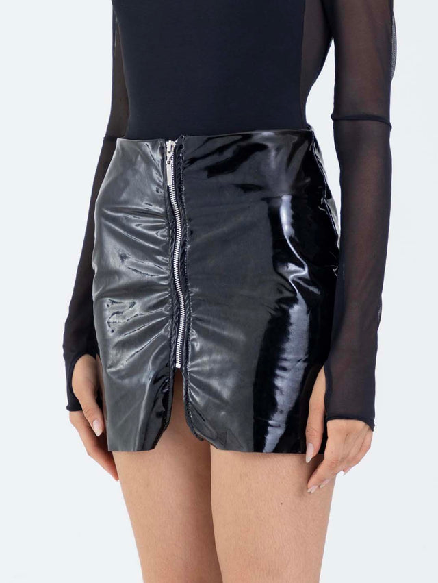 RAW ZIP MINI SKIRT