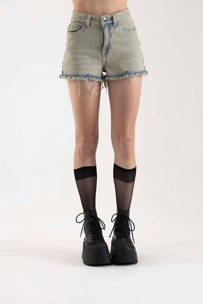 Acid Denim Short