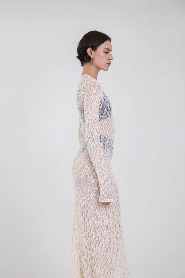 SERENA MARFIL LACE DRESS