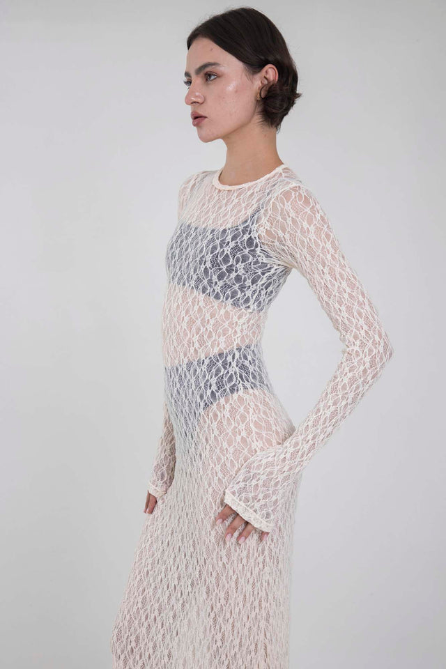 SERENA MARFIL LACE DRESS