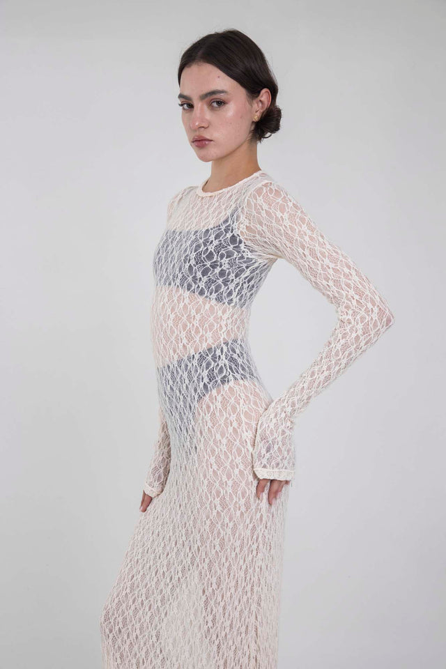 SERENA MARFIL LACE DRESS