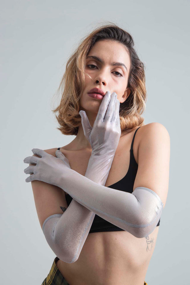SILVER MESH GLOVES