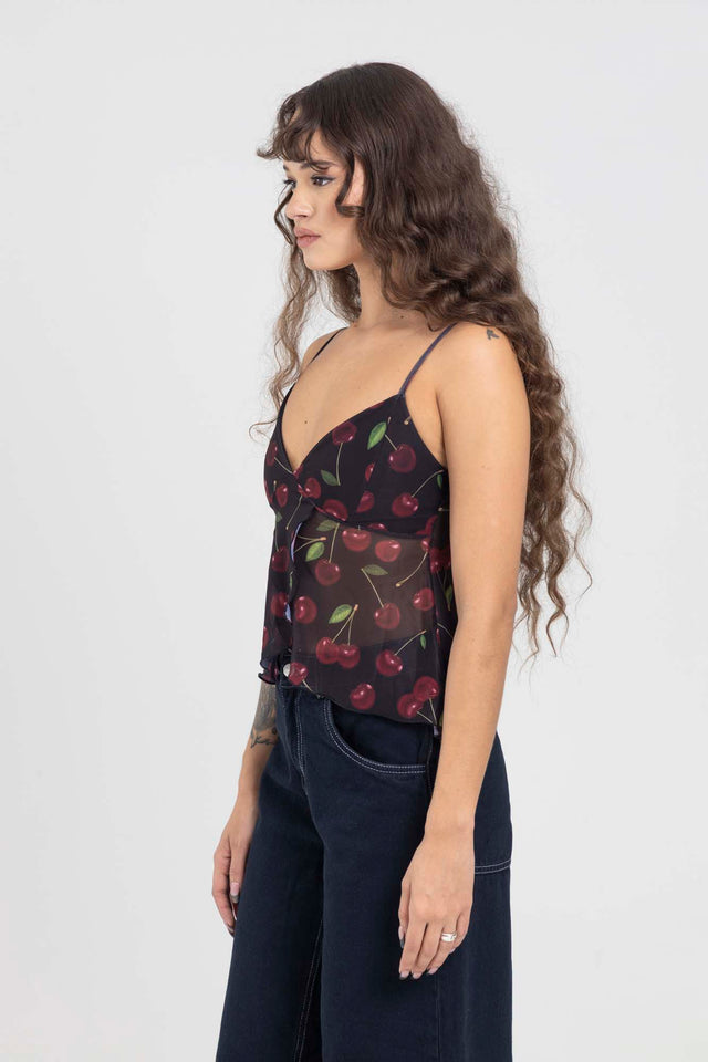 CHERRY MESH TOP