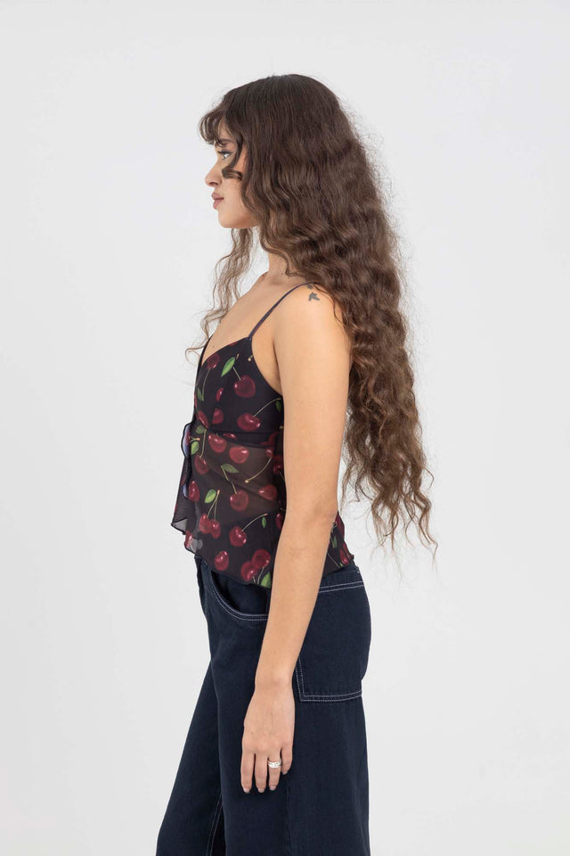 CHERRY MESH TOP