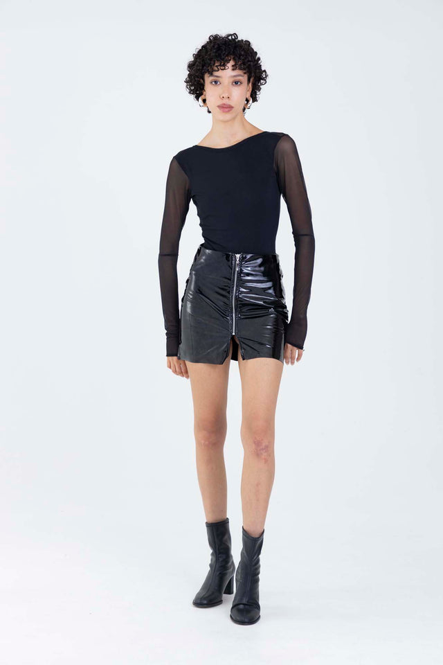 RAW ZIP MINI SKIRT